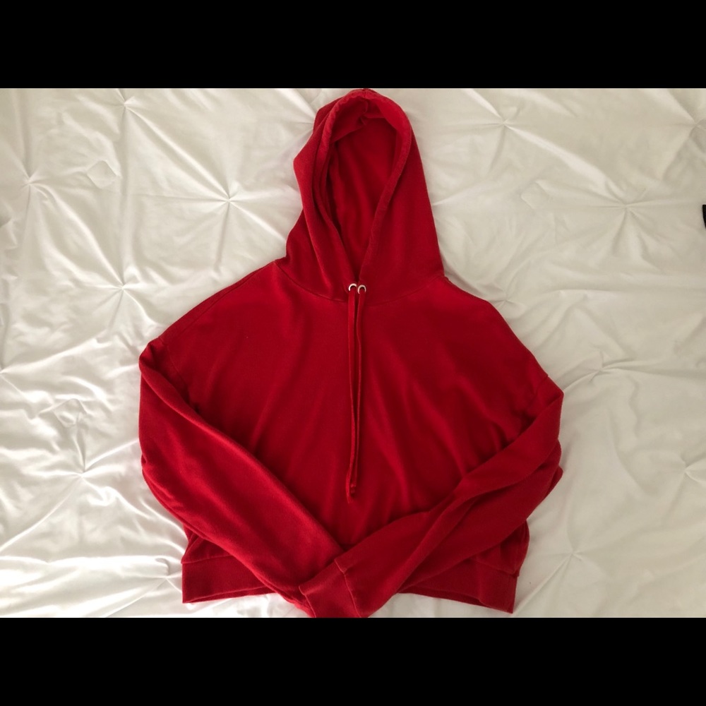 Red cropped hoodie!
